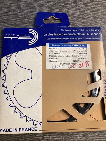Gebrauchtes Spécialités T.A. Plateau Specialites TA 34 dents 104 mm 9 vitesses Chinook Drivetrain & Pedals