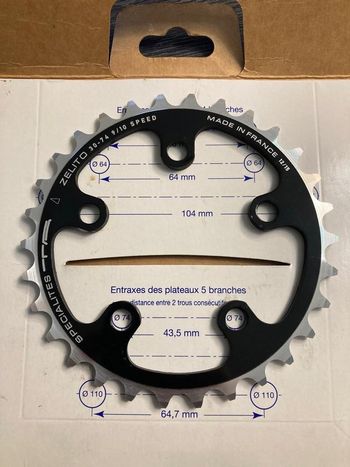 Used Spécialités T.A. Plateau Specialites TA 30 dents 74 mm 9-10 vitesses zelito bike — image 4 of 5