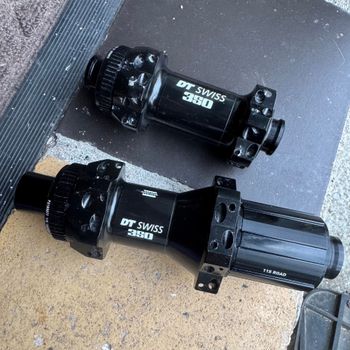 Used Dt Swiss 350 Hubs front and rear 12mm x 142mm disc CL 24 holes Wheels