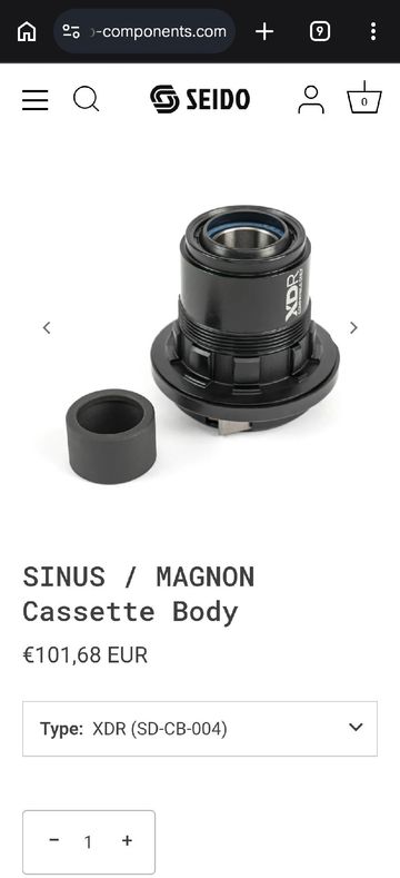 Brugt Seido SINUS / MAGNON Cassette Body 2026 Wheels