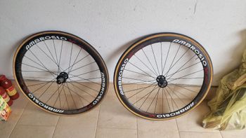 Ambrosio Ruote in fibra di carbonio bici da corsa Wheels usato