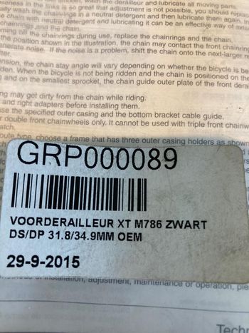 Used Shimano Dérailleur avant  Deore xt FD-M786 bike — image 5 of 6