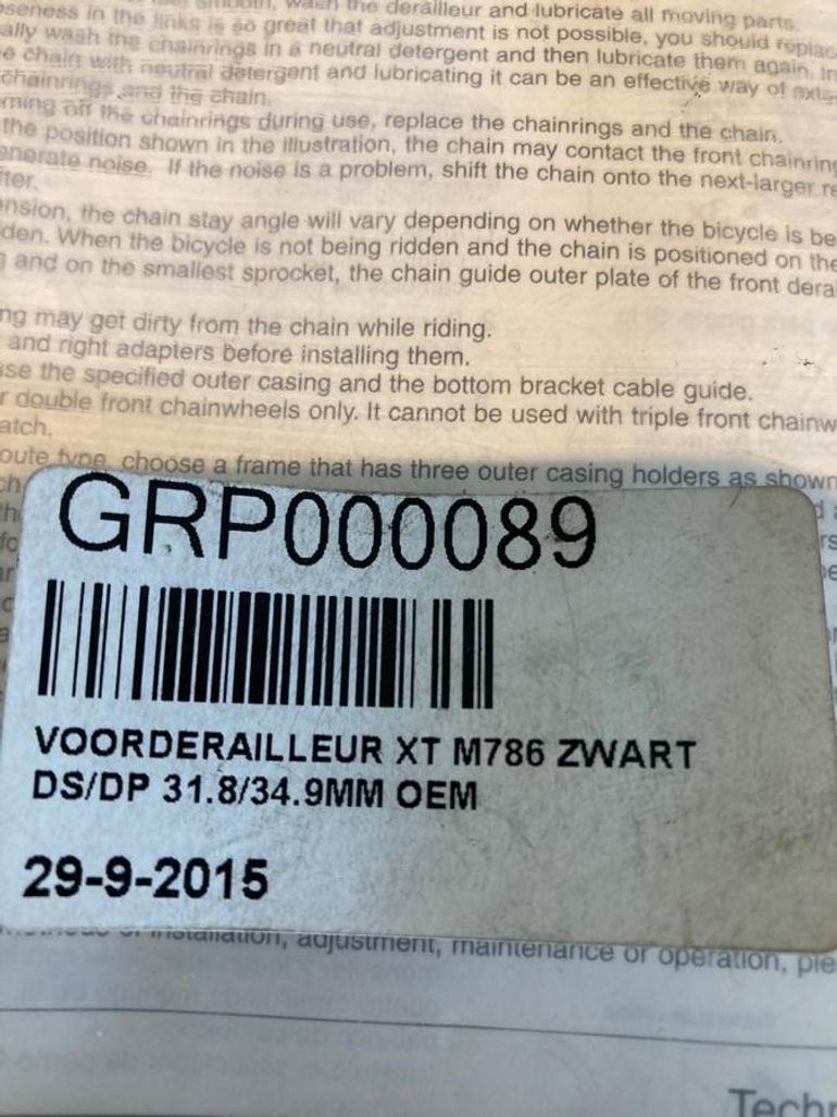 Used Shimano Dérailleur avant  Deore xt FD-M786 bike — image 5 of 6