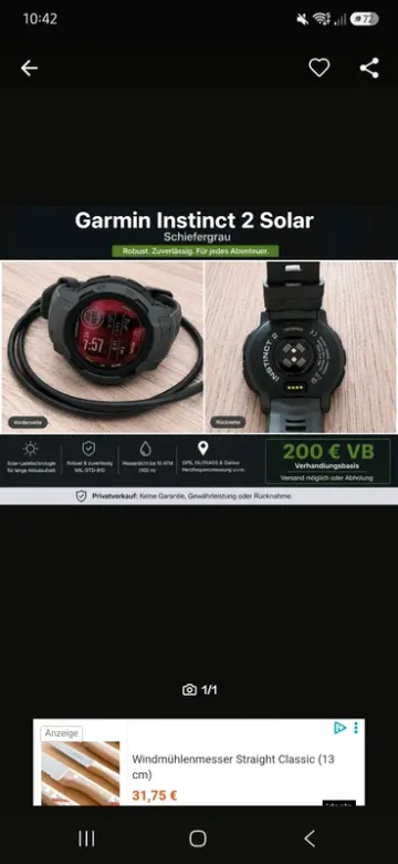 Brugt Garmin Instinct 2 Solar Electronics