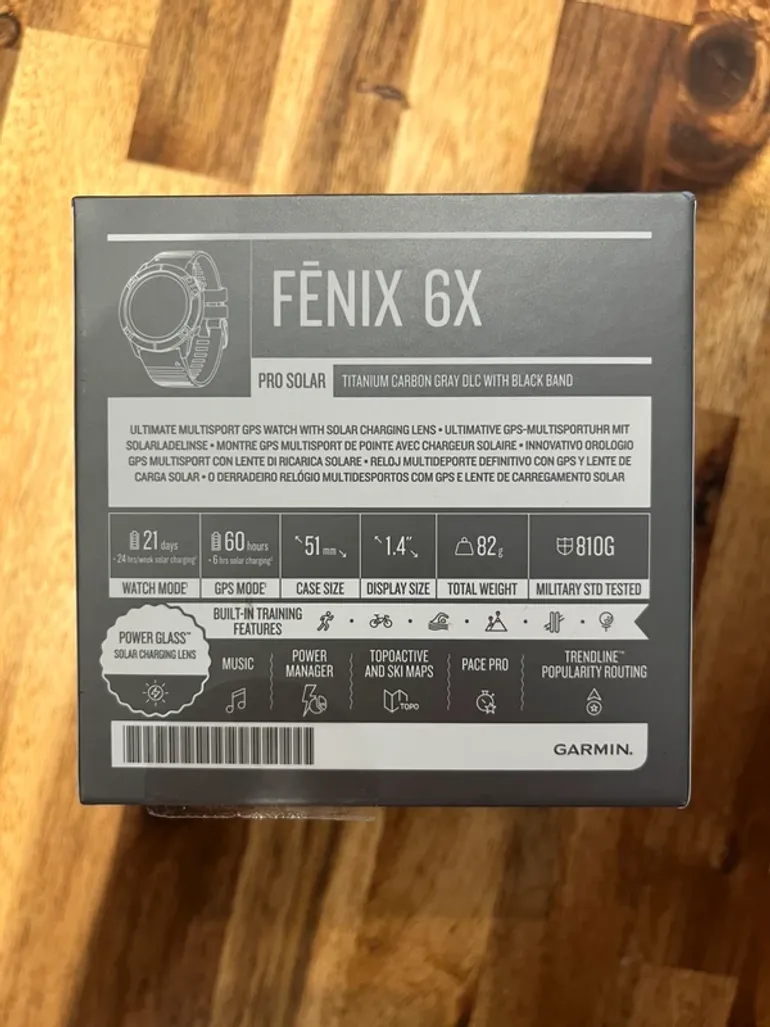 Used Garmin Fenix 6X Pro Solar bike — image 3 of 5