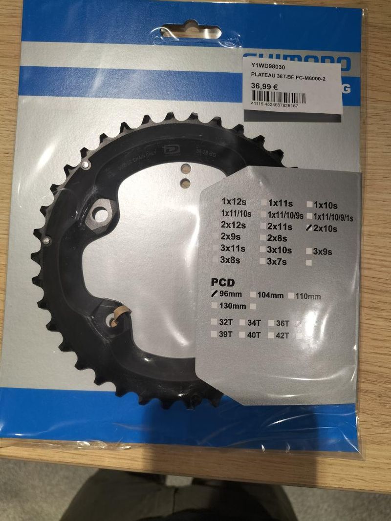 Used Shimano Plateau Shimano 38d fc-m6000 Drivetrain & Pedals