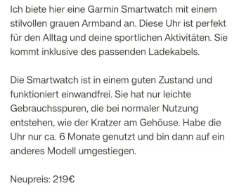 Used Garmin SmartWatch bike — image 3 of 3