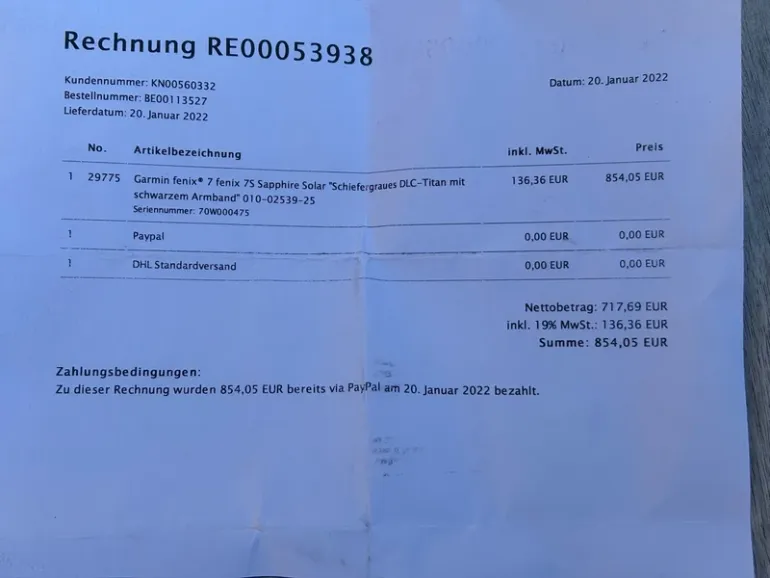 Gebrauchtes Garmin Fenix 7S Sapphire Solar bike — Bild 4 von 4