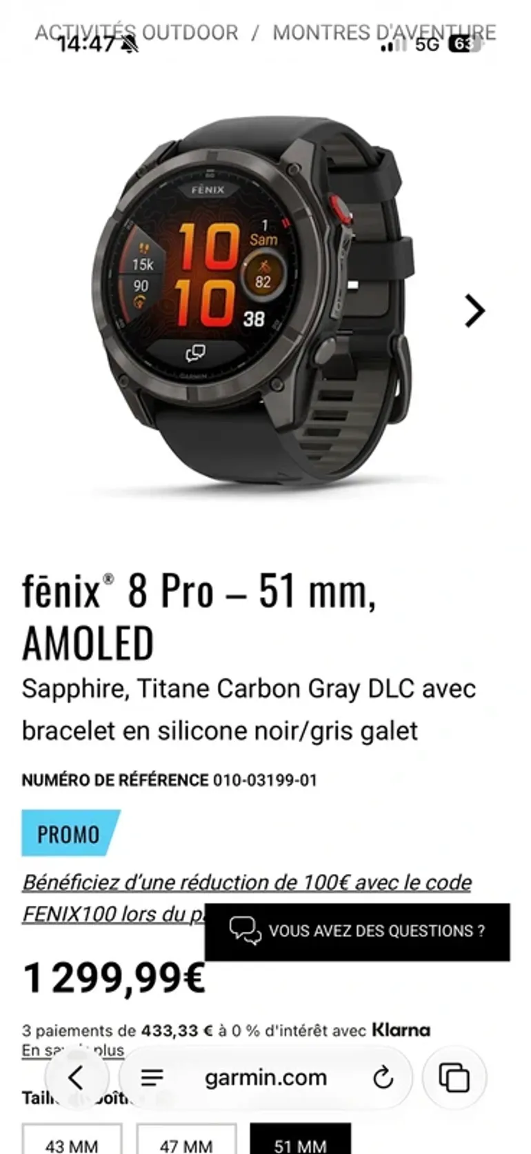 Gebrauchtes Garmin fēnix 8 Pro bike — Bild 3 von 3