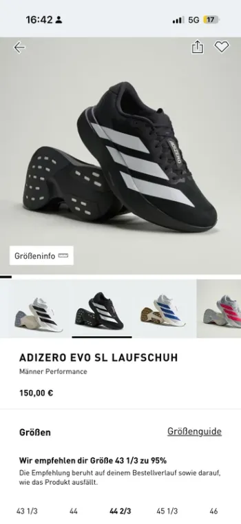 Used Adidas Adizero EVO SL Running Shoes