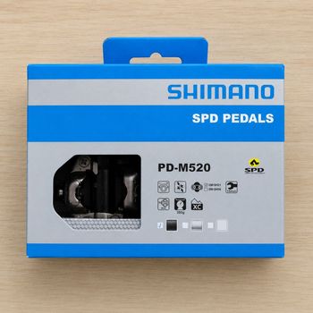 Tweedehands Shimano Pedais PD-M520 SPD Preto 1 Par EPDM520L Drivetrain & Pedals