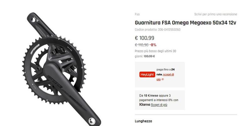 Brugt Fsa Omega MegaExo Crankset bike — billede 7 af 13