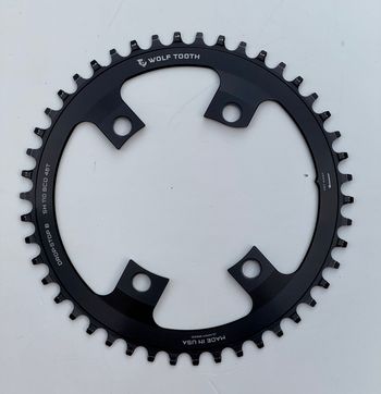 Tweedehands Wolf Tooth 46T 110 BCD Drop-Stop B 4-Bolt Chainring for Shimano Cranks Drivetrain & Pedals
