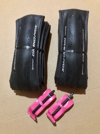 Continental Set: 2 Grand Prix 28mm + 2 camere d’aria in TPU Tyres & Tubes de segunda mano