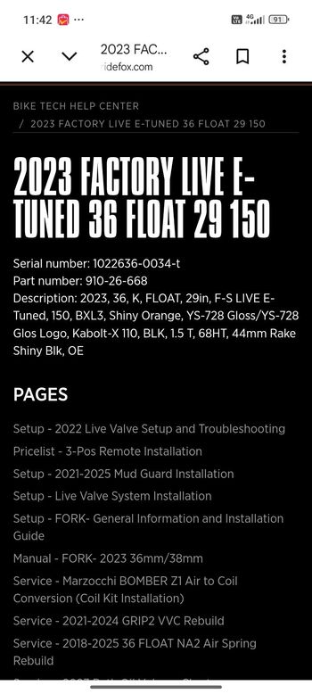 Used Fox 36 factory live Fork