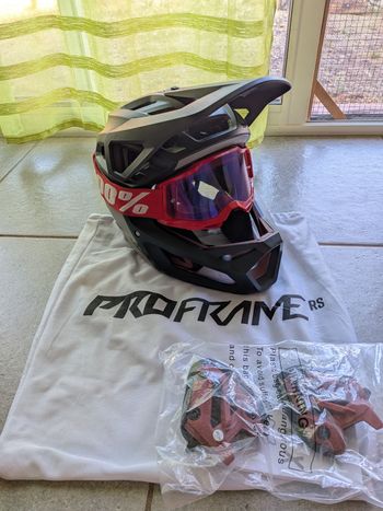 Used Fox Proframe RS Helmet + 100% Goggles Cycling Accessories