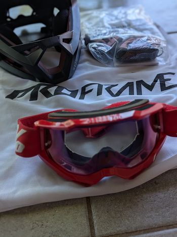 Used Fox Proframe RS Helmet + 100% Goggles bike — image 2 of 9