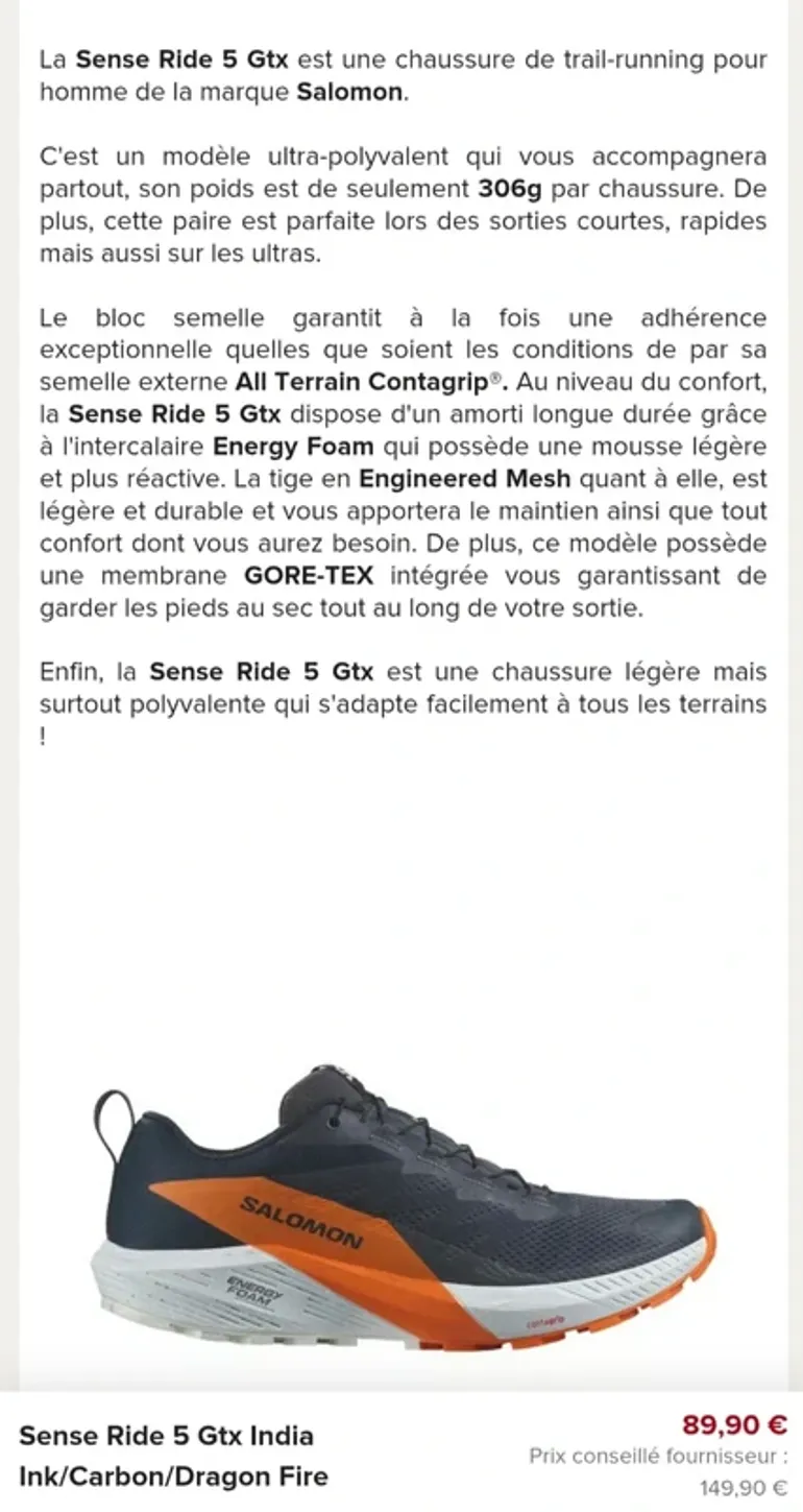 Used Salomon Sense Ride bike — image 5 of 5