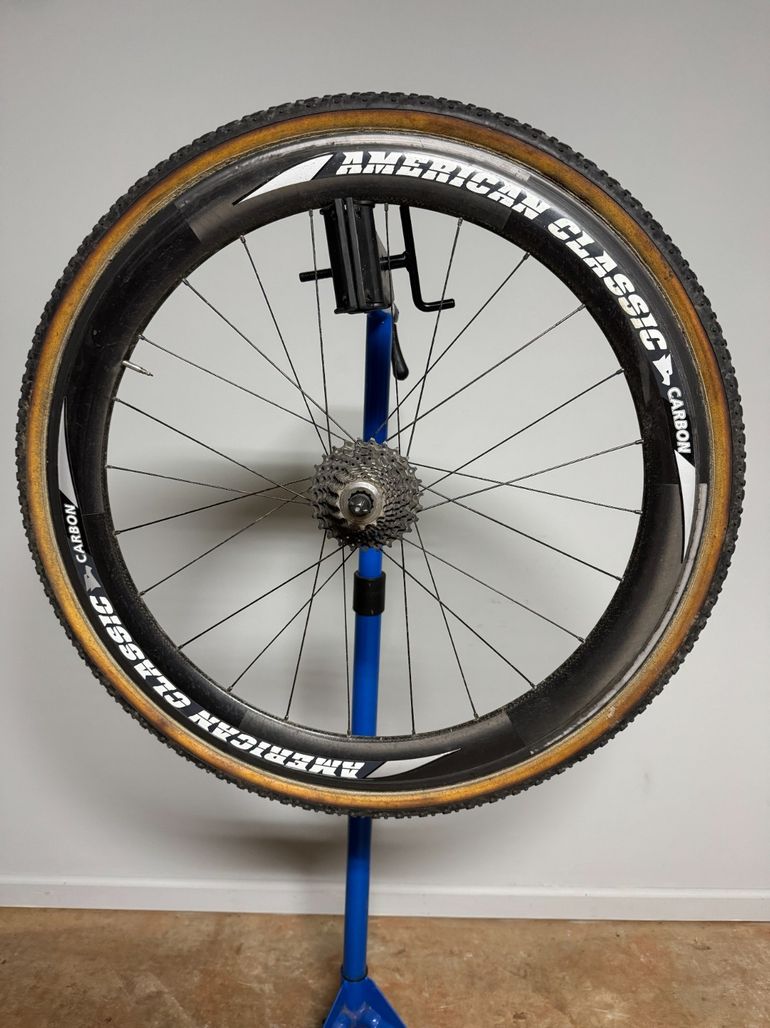 Used American Classic Carbon 700c Wheelset with Dura-Ace Cassette & Challenge Grifo Tires bike — image 10 of 24