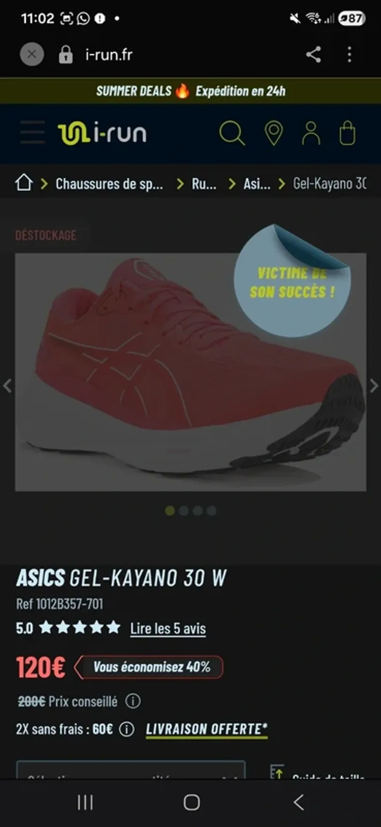 Tweedehands Asics Gel Kayano 30 bike — afbeelding 9 van 9