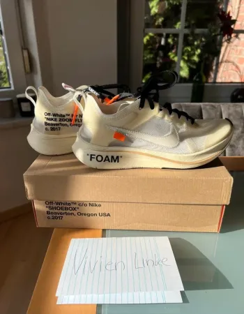 Used White Zoom Fly x Off Running Shoes