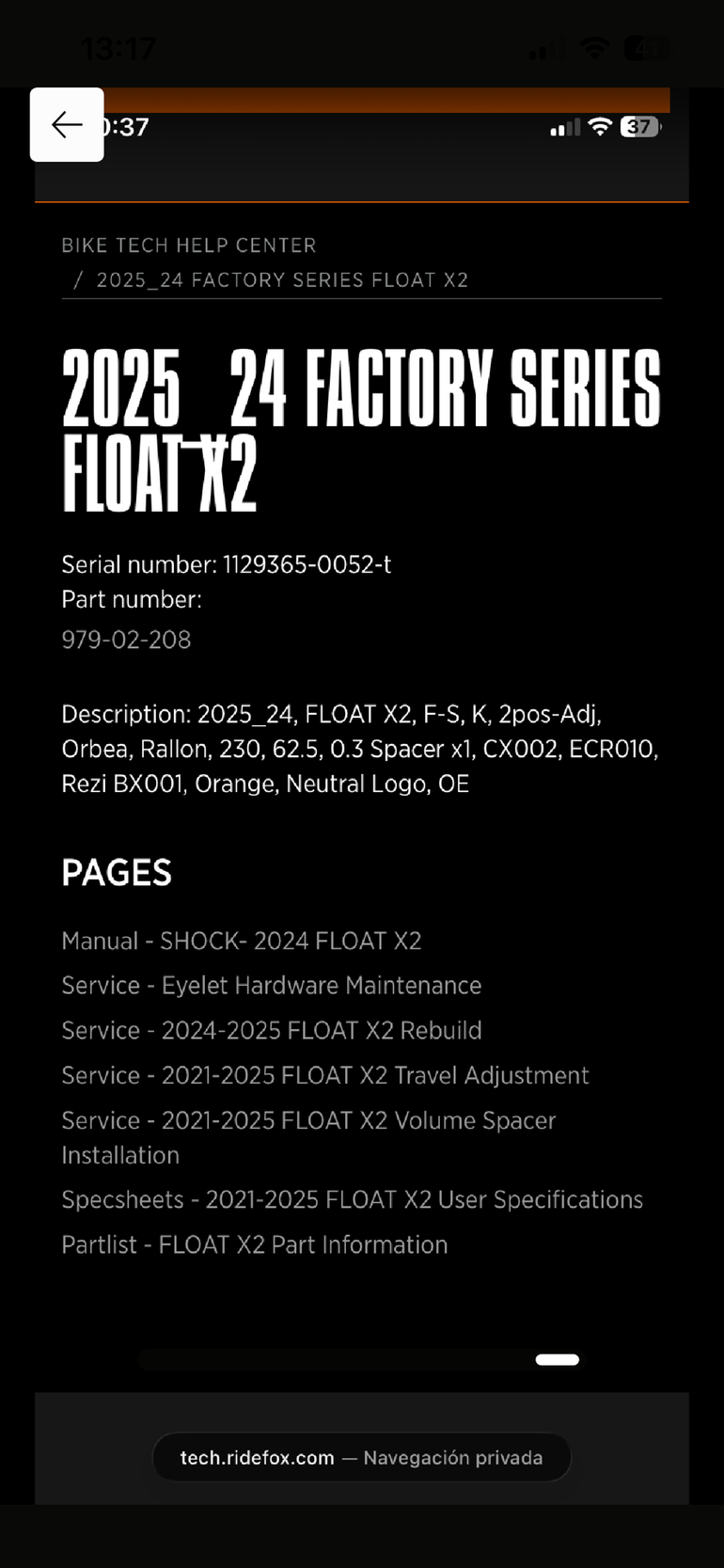 Used Fox Float X2 Factory 2024 bike — image 10 of 10