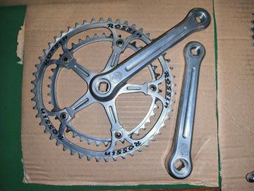 Tweedehands Campagnolo Super Record Crank Set Rossini Pantograph 1980 Drivetrain & Pedals