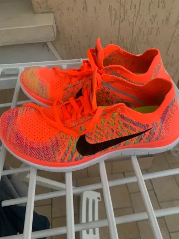 Used Orange Nike Free 4.0 Flyknit Running Shoes