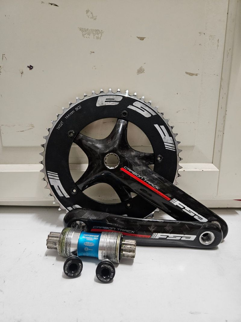 Brugt Fsa Track Carbon Crank Drivetrain & Pedals