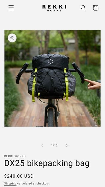 Rekki Works Bikepacking Handlebar Bag DX 25 liters 2026 Cycling Accessories usato