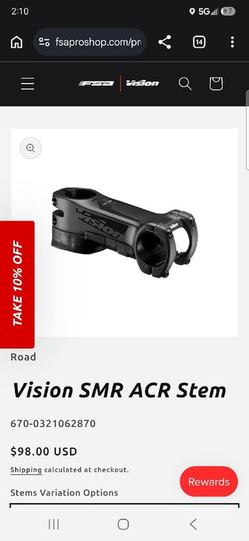 Used Vision SMR ACR stem bike — image 8 of 8