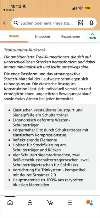 Deuter Laufweste / Laufrucksack bike usato — immagine 4 di 4