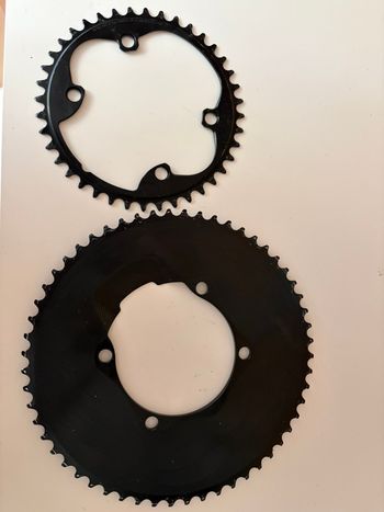 Used Alugear 56:40 Chainring Set 2x12sp Shimano Drivetrain & Pedals