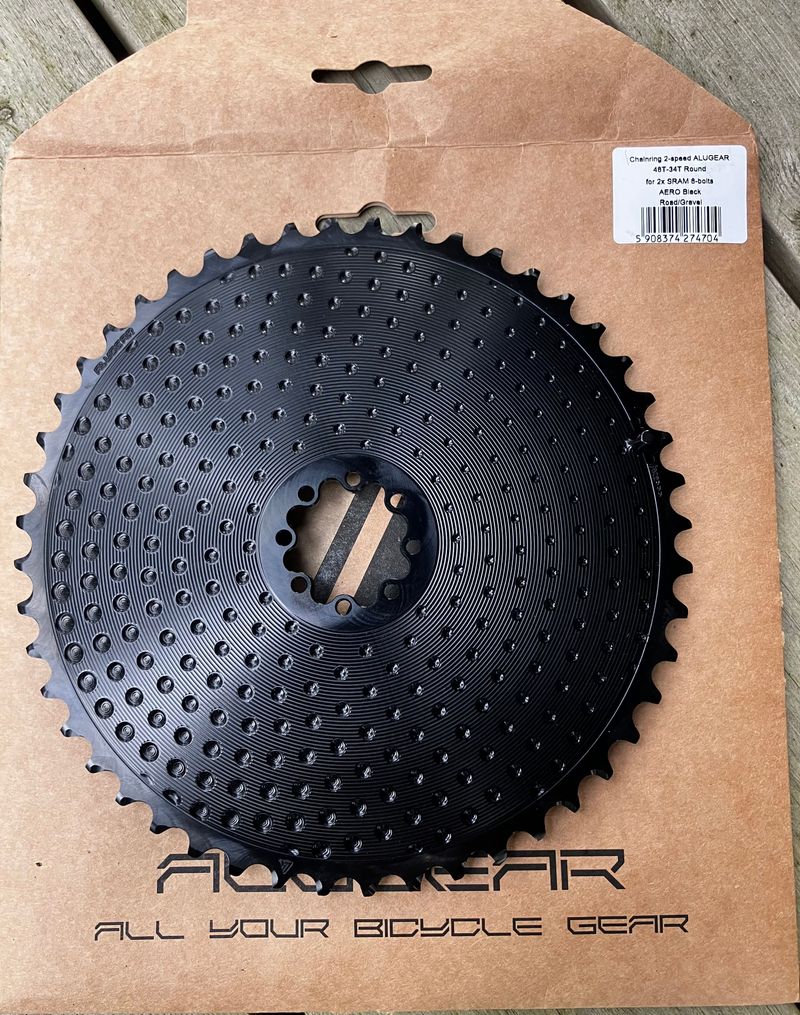 Used Alugear Aero Chainring 2x 48-34 2026 Drivetrain & Pedals