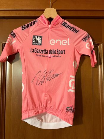 Used Santini Maglia Rosa Autografata Vincenzo Nibali Cycling Clothing