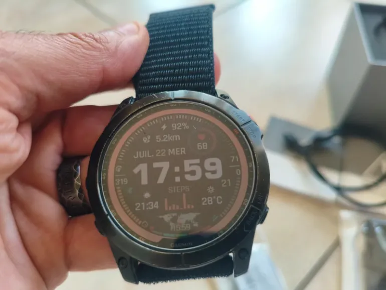 Used Garmin Fenix 7x Sapphire Solar bike — image 5 of 9