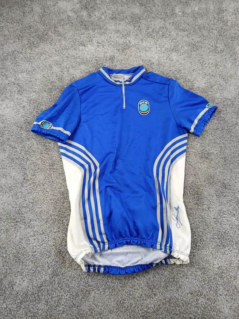 Used sans seb maillot velo homme taille l -19 7688 cyclisme route respirant retro 80's Cycling Clothing