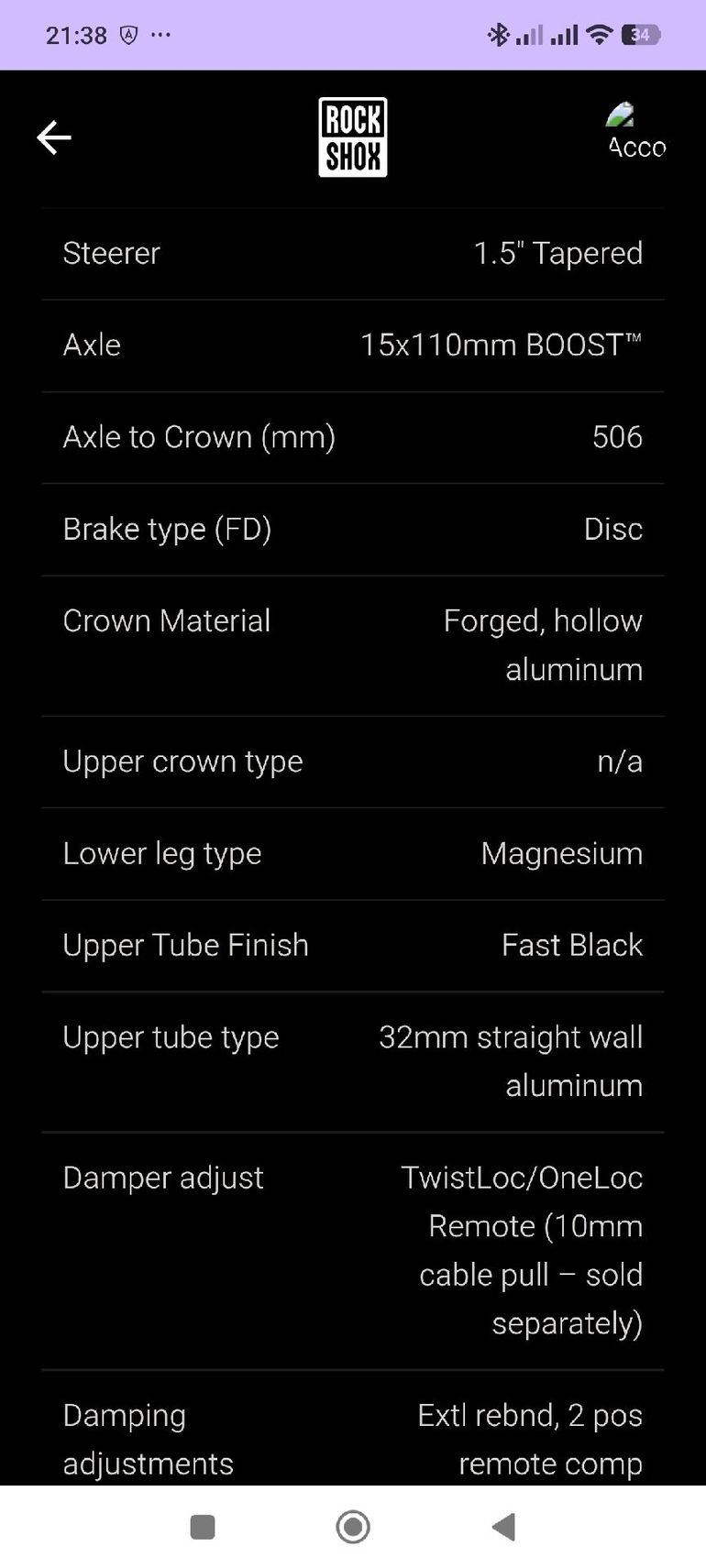 Rock Shox SID ULTIMATE SL 2024 bike de segunda mano — imagen 8 de 9