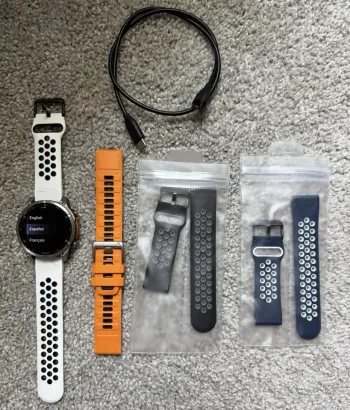 Used Garmin fēnix 8 47mm Sapphire Titanium GPS Watch w/ Extra Bands & Charger 2024 bike