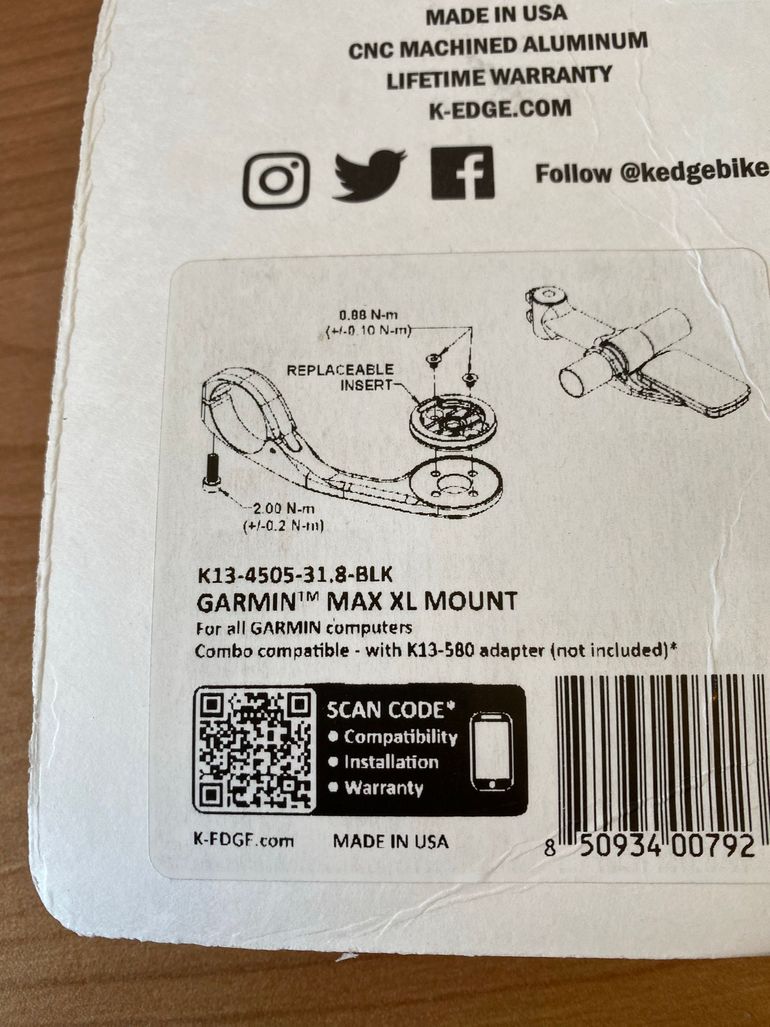 Brugt K-Edge Garmin Max XL Mount 2025 bike — billede 5 af 5