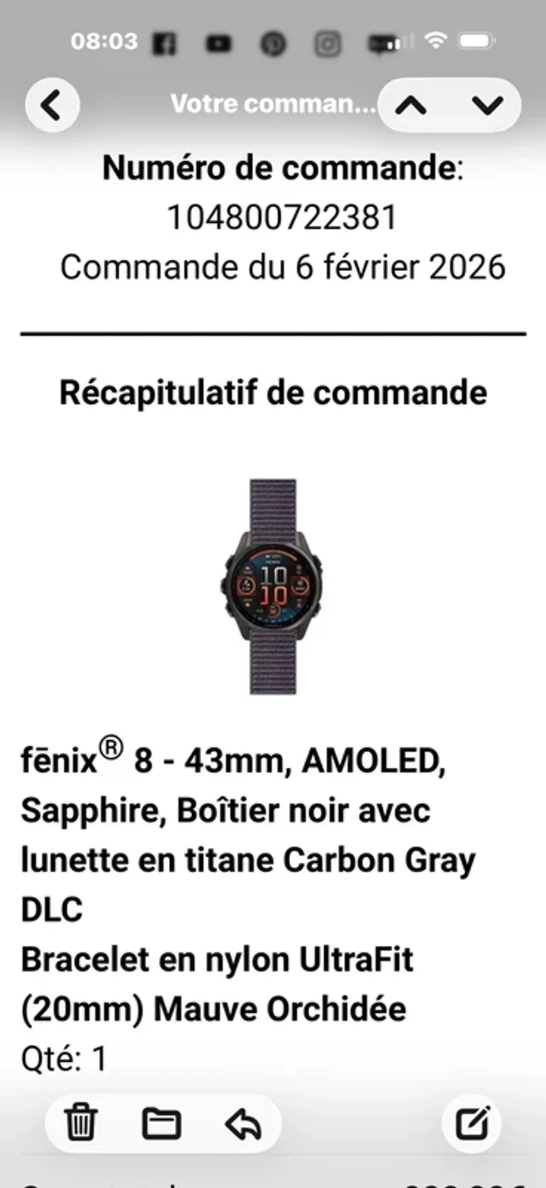 Used Garmin Fenix 8 bike — image 8 of 9