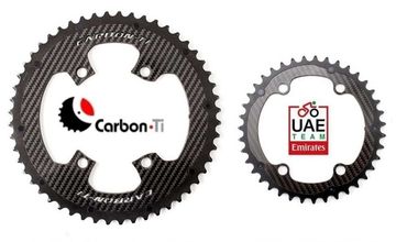 Used Carbon-Ti Carbon Ti coppia corone carbonio X-Carboring evo Shimano DuraAce 36/52 Drivetrain & Pedals