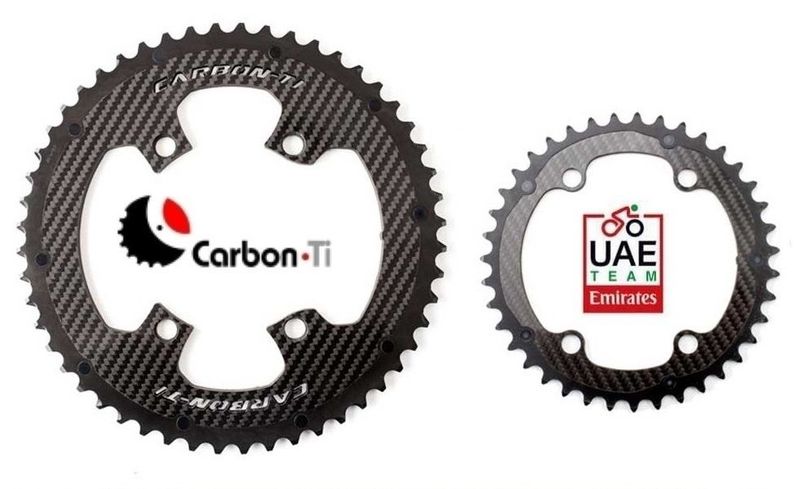 Brugt Carbon-Ti Carbon Ti coppia corone carbonio X-Carboring evo Shimano DuraAce 36/52 Drivetrain & Pedals