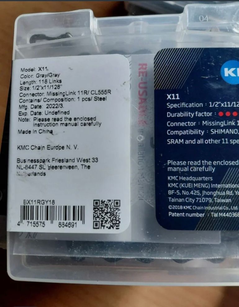 Used Kmc Pack 2 Chain 11v bike — image 3 of 6