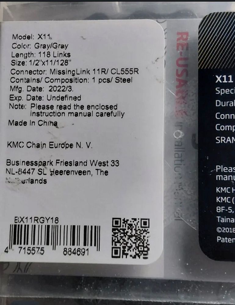 Used Kmc Pack 2 Chain 11v bike — image 5 of 6