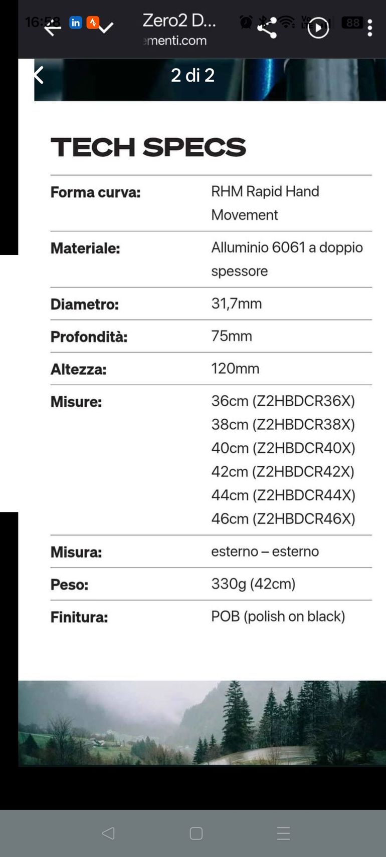 Deda Elementi Deda Zero2 DCR Handlebar bike d'occasion — image 2 sur 2