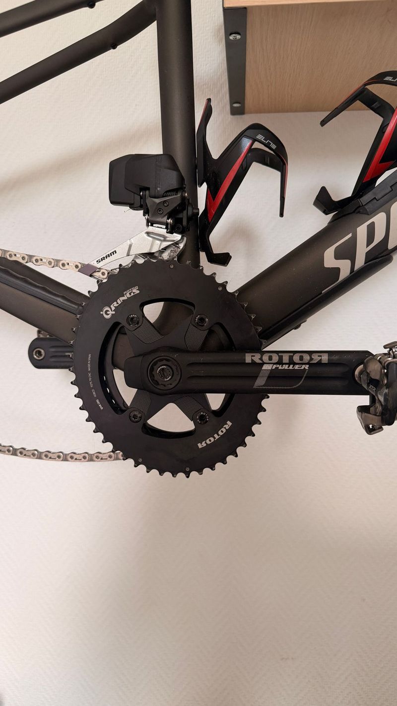 Used Rotor inPower Crankset with Q-Rings Drivetrain & Pedals