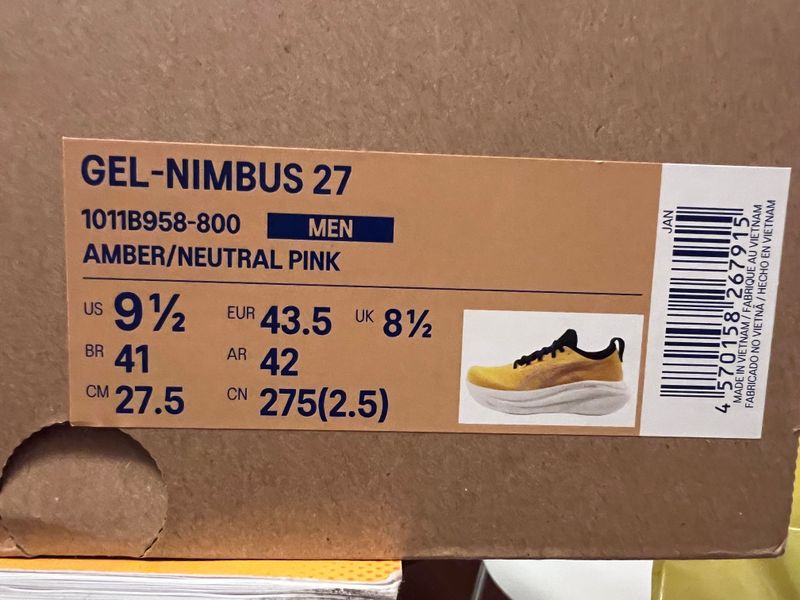 Used Asics Gel Nimbus 27 2025 Running Shoes