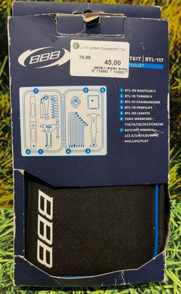 Käytetty BBB BTL-117 Toolset Compactkit 7 pc Cycling Accessories
