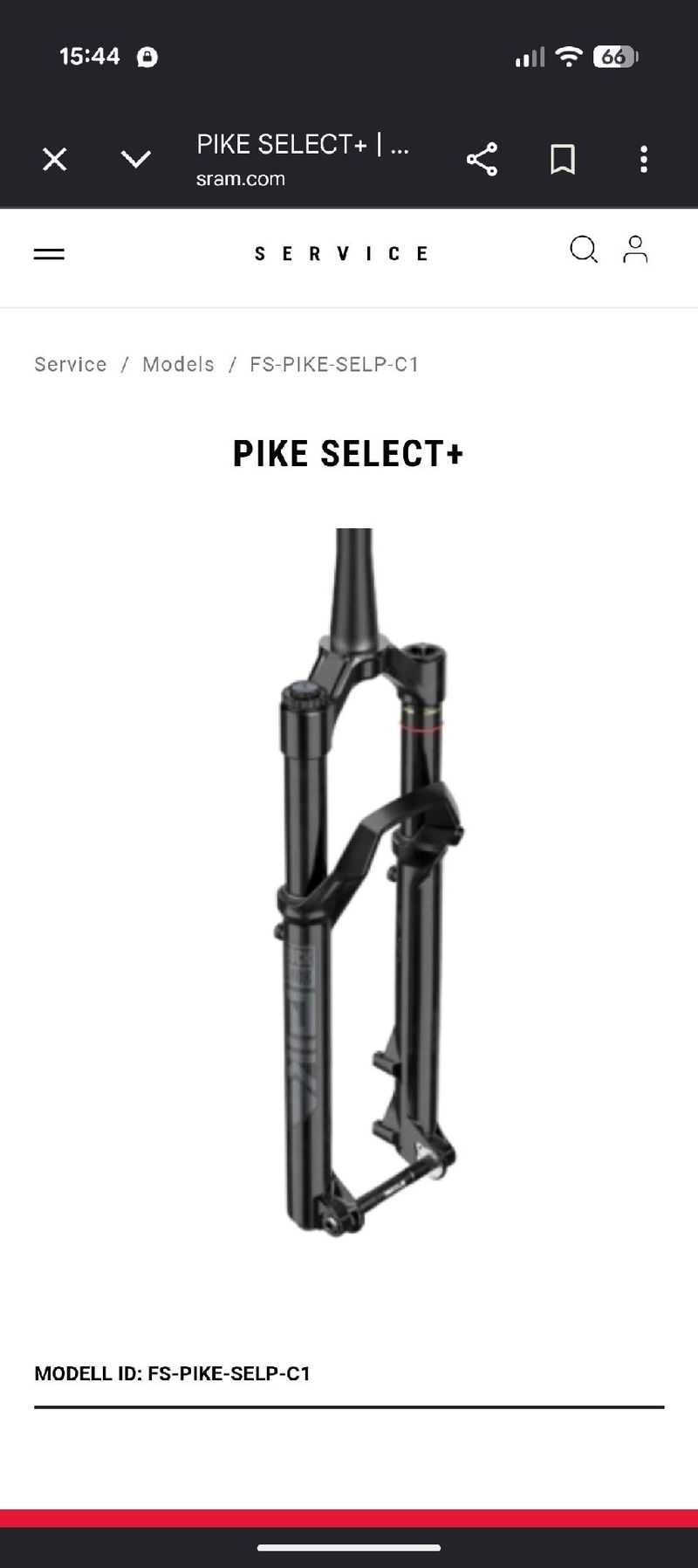 Used RockShox Pike Select + Charger RC C1 2026 Fork
